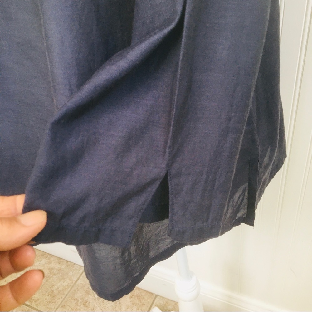 Coldwater Creek Navy Semi-Sheer Blouse M(10/12) - image 4